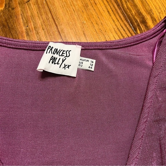 Princess Polly Babydoll Holiday Purple Strike It Up Romper in size 12 - Picture 4 of 12